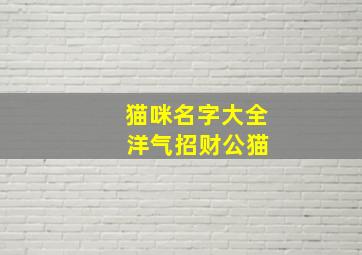 猫咪名字大全 洋气招财公猫